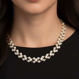 Pave & Pearl Chain Necklace Set